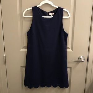 Navy Scallop Bottom Dress
